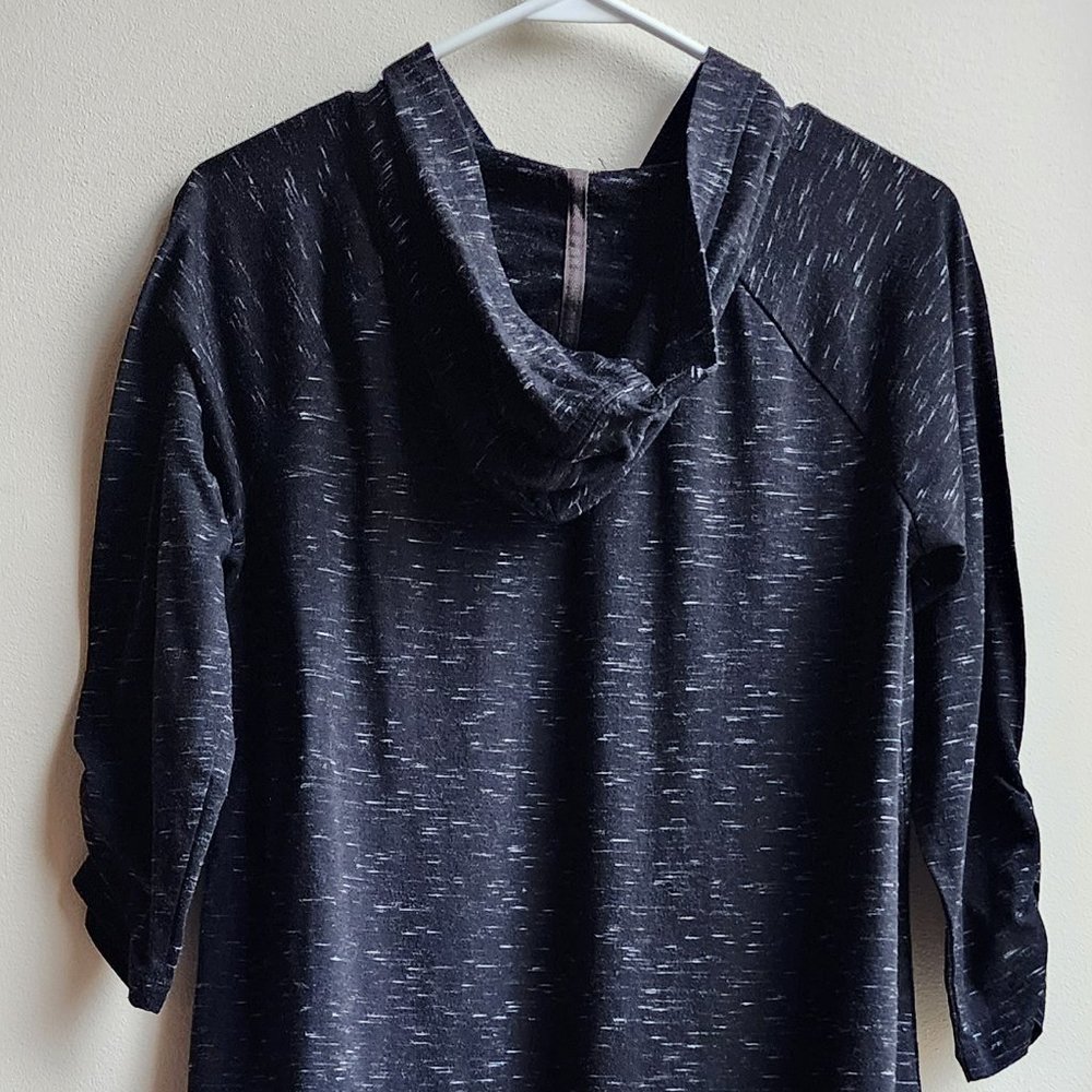 Harmony Balance Charcoal Gray/Black Speckled Hooded Jersey Size Small - Picture 12 of 13